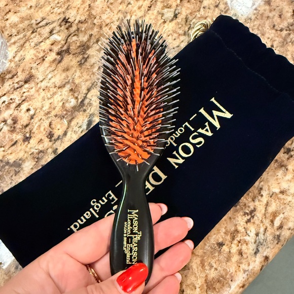 mason pearson Other - Mason Pearson Pocket Mixture Bristle Hair Brush with black velvet drawstring bag